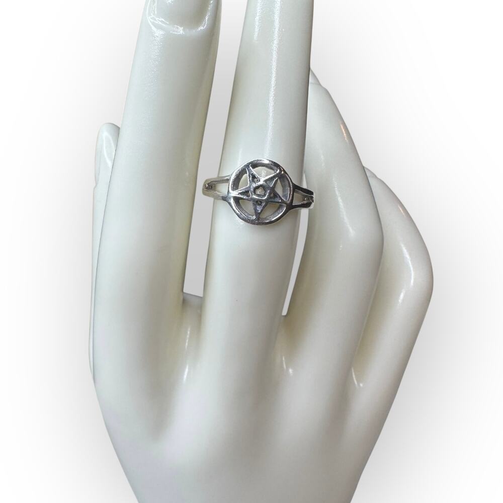 Witchy Fairy Grunge Whimsigoth Sterling Silver Five Pointed Star Ring Size‎ 6.5